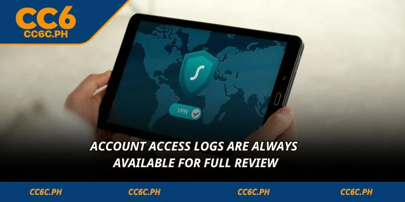 Account access logs are always available for full review