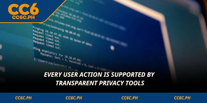 Every user action is supported by transparent privacy tools